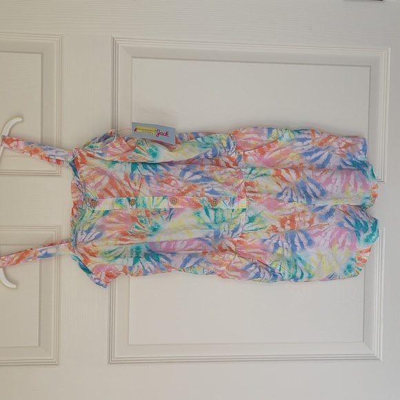 Girls Tie Dyed Rainbow Coloref Romper/Shorts Set Size 14-16 - Picture 3 of 6